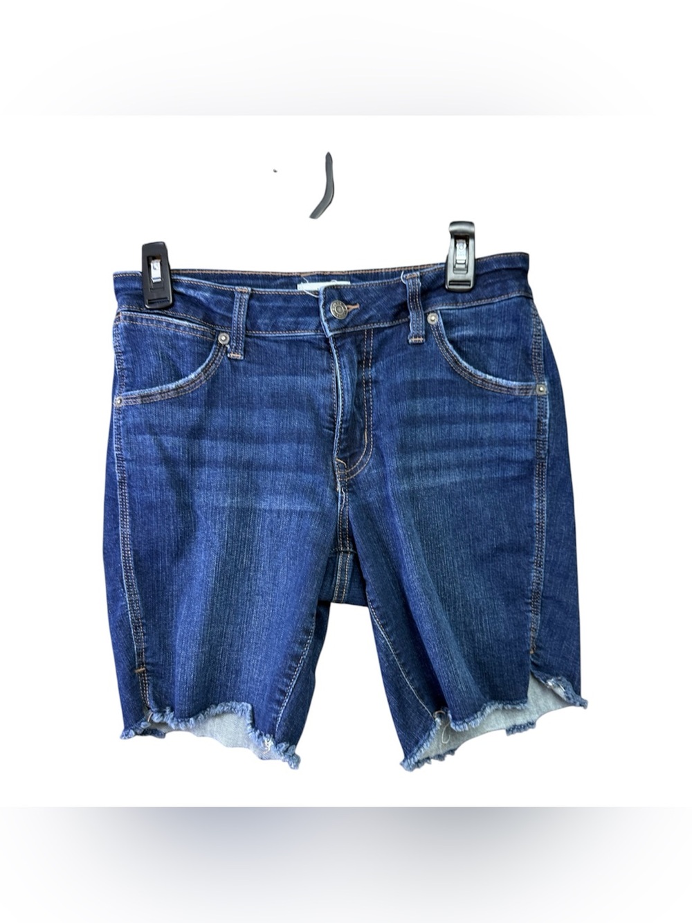 M Jeans by Maurices  size 8 Dark Blue Frayed Hem Denim Shorts